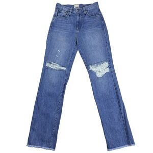 Alice + Olivia Womens‎ Distressed Jeans You Look Amazing Straight  26 Frayed Hem
